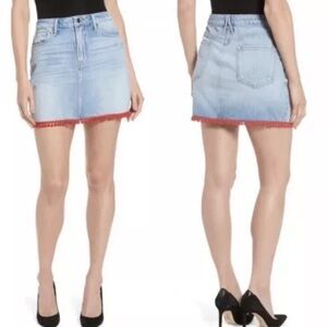 NEW Good American Pompom Mini Denim Jean Skirt Plus Size 18 NWT
